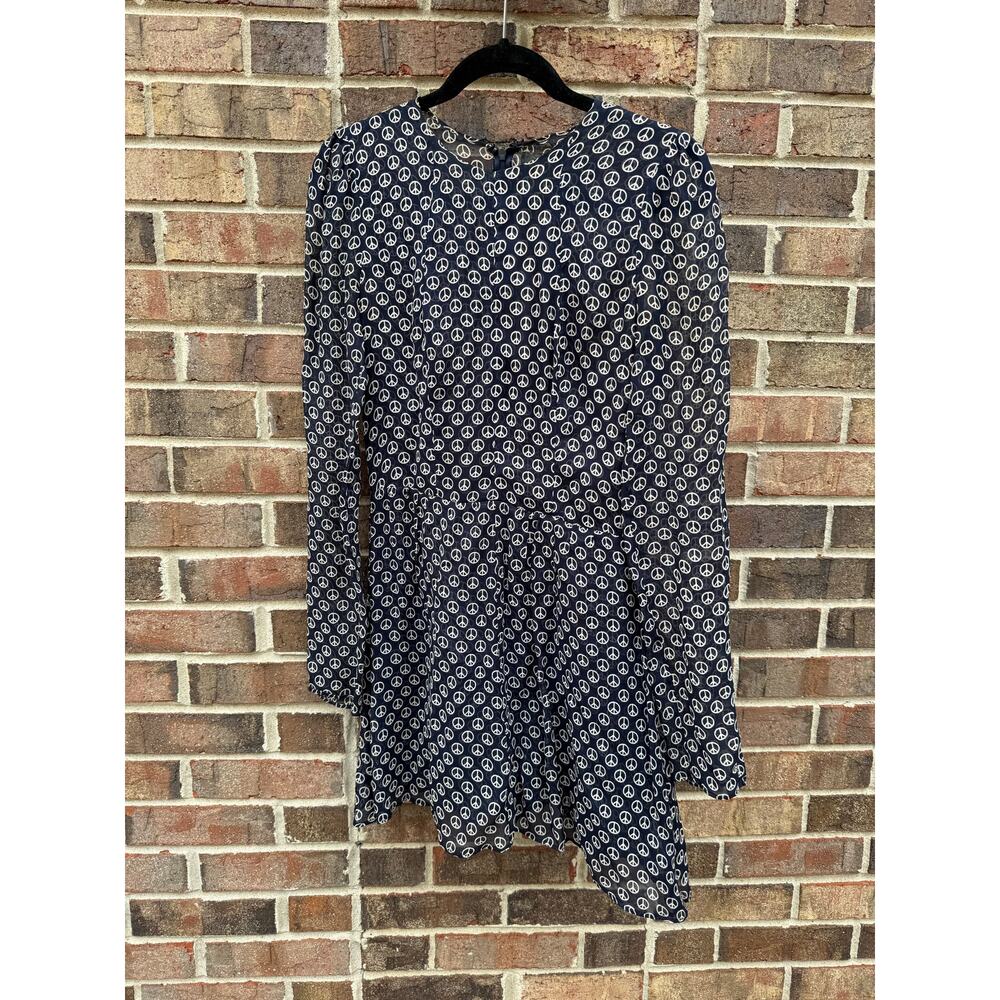 Reformation Peace Sign Dress SIze Small Navy